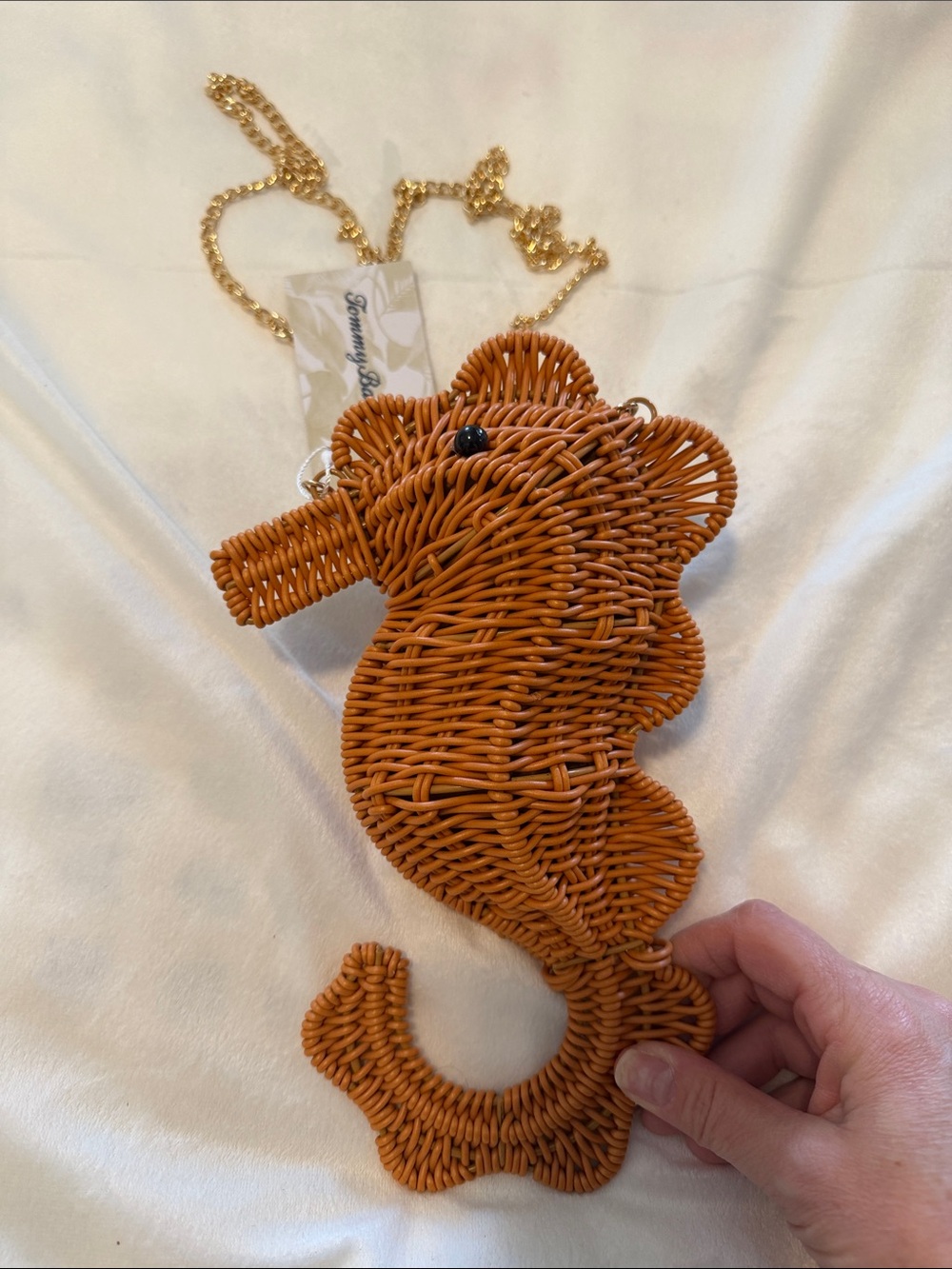 Tommy Bahama Woven Seahorse Crossbody Bag in Natural Tan - Picture 3 of 5